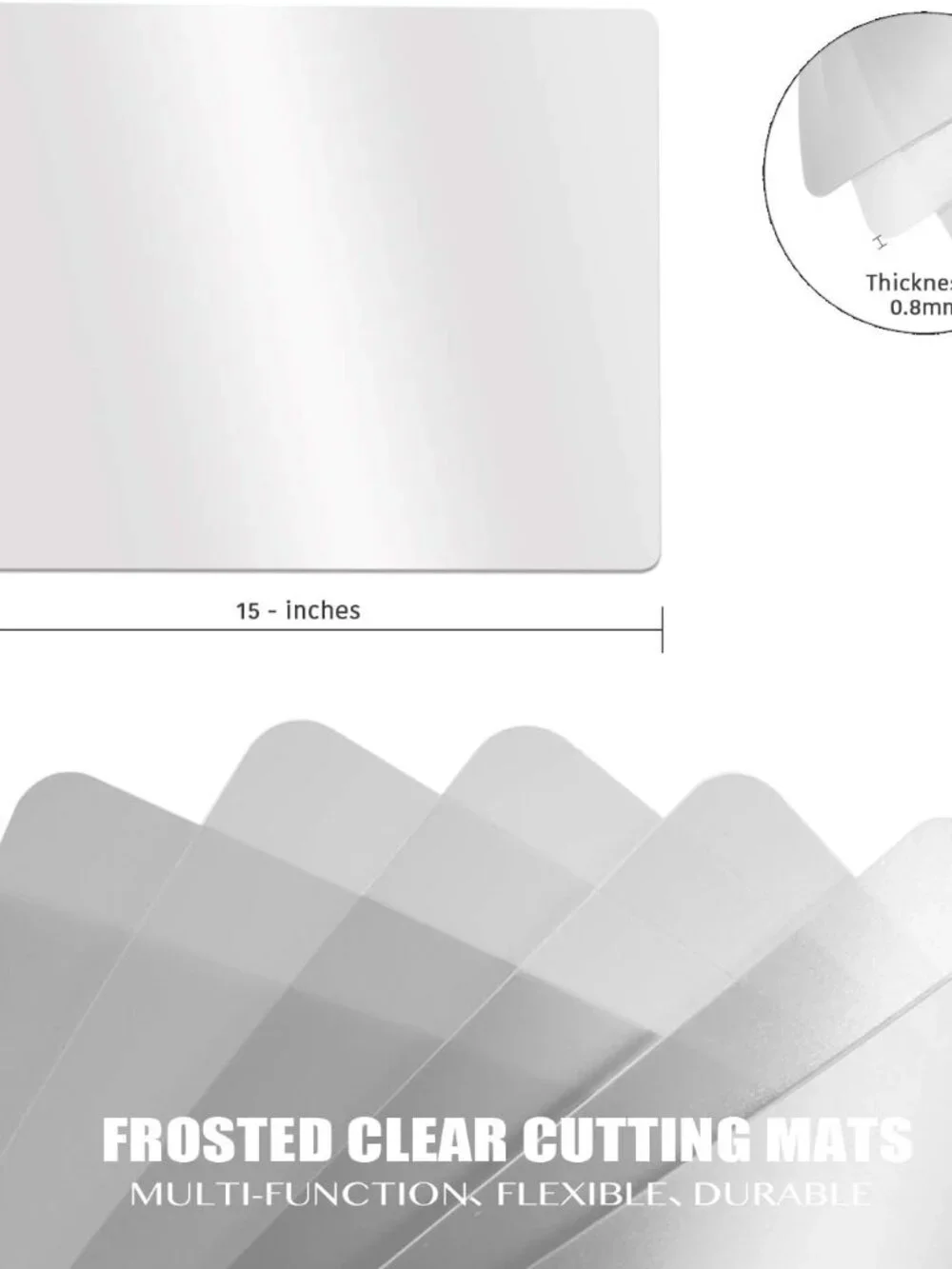 Fotouzy 4 Pack Flexible Plastic Cutting Boards 15 x 12 Frosted Clear BPA-Free